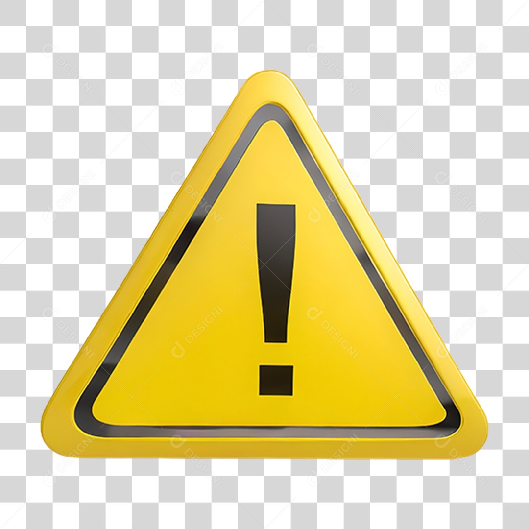 Placa de Alerta Amarela PNG Transparente