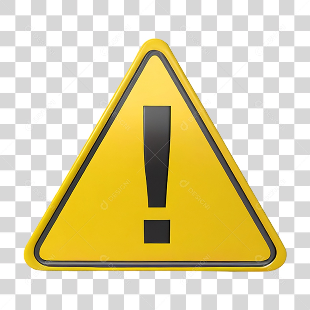 Placa de Alerta Amarela PNG Transparente