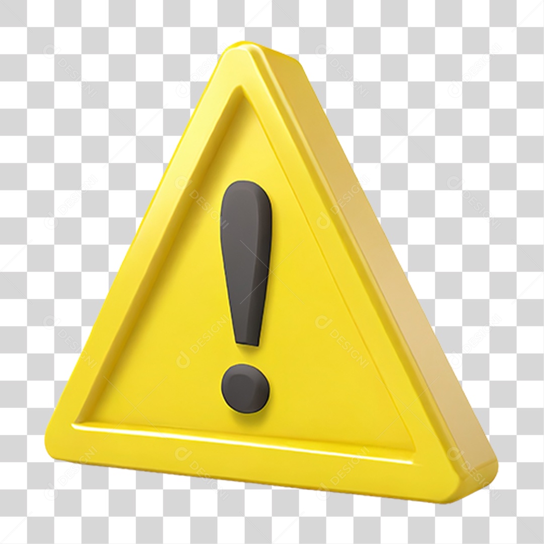 Placa de Alerta Amarela PNG Transparente