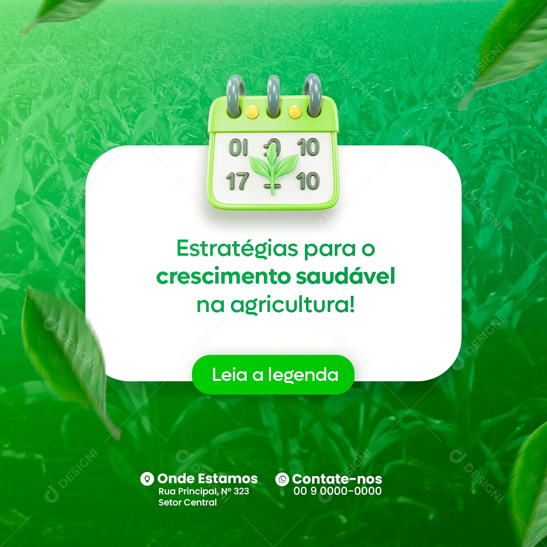 Agronegócios Estratégias para o crescimento saudável na agricultura Social Media PSD Editável