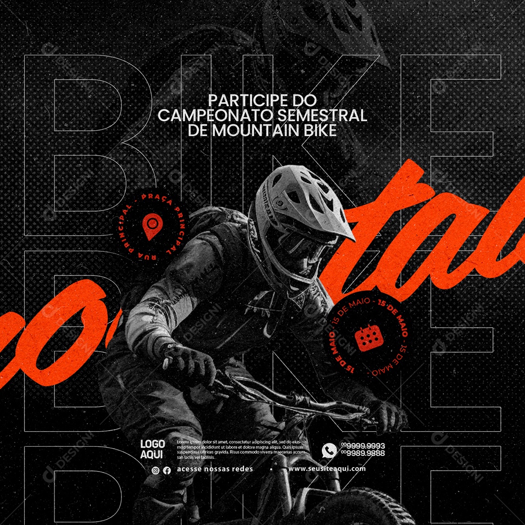 Social Media Participe do Campeonato Semestral de Mountain Bike PSD Editável