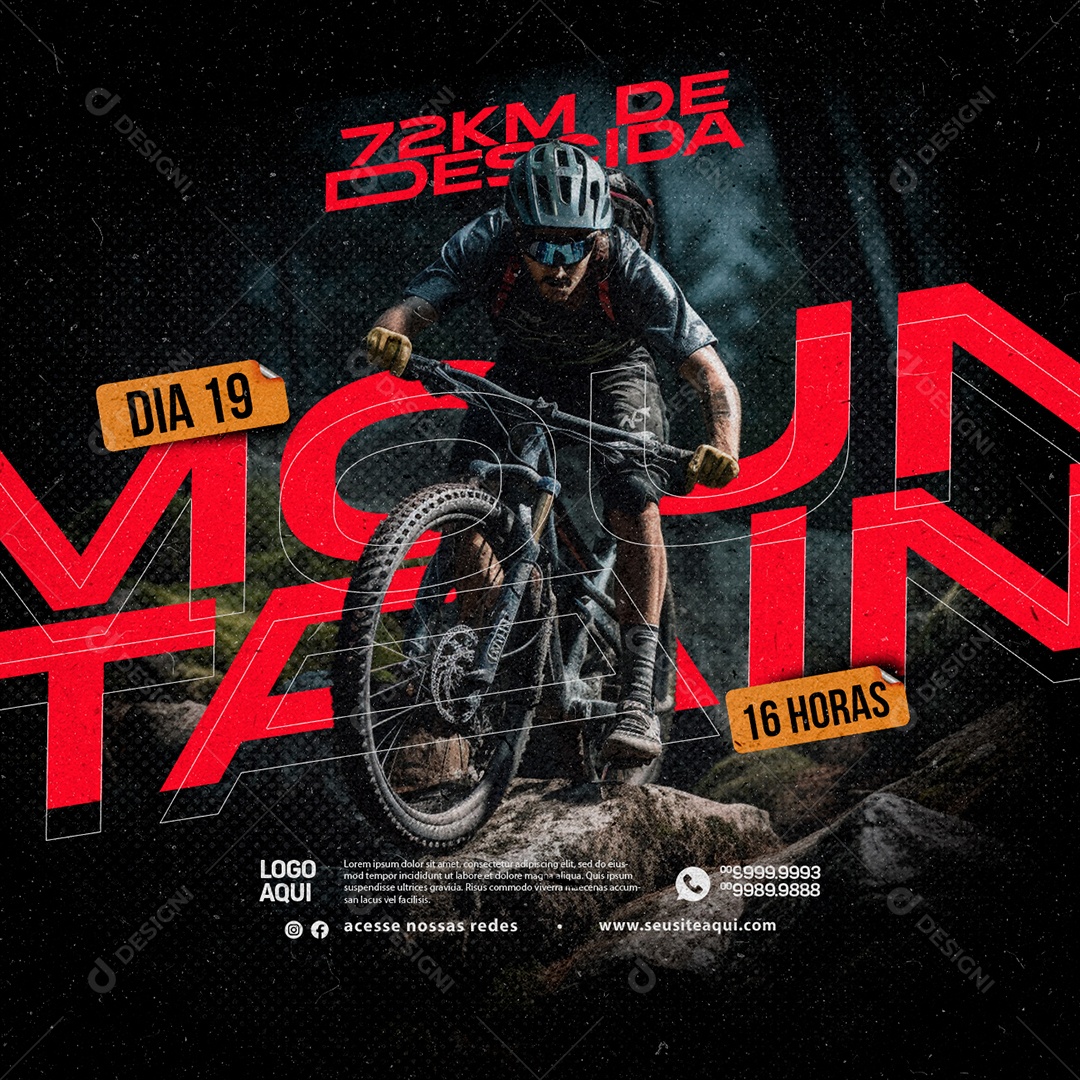Mountain Bike 72 Km De Descida Social Media PSD Editável