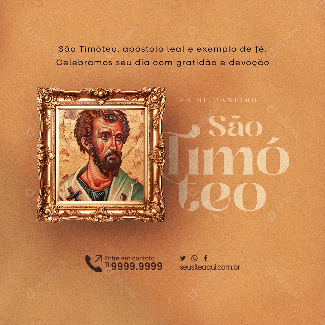 Dia de São Timóteo Apóstolo leal e exemplo de fé Social Media PSD Editável