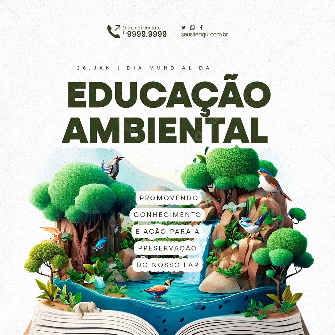 Dia Mundial Da Educação Ambiental Promovendo Conhecimento Social Media PSD Editável