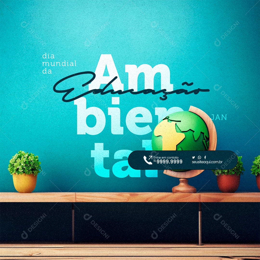 Dia Mundial Da Educação Ambiental 26 De Janeiro Social Media PSD Editável