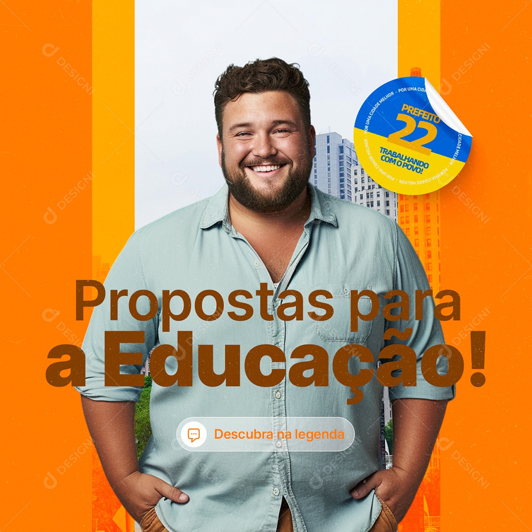 Prefeito Propostas para a Educação Social Media PSD Editável