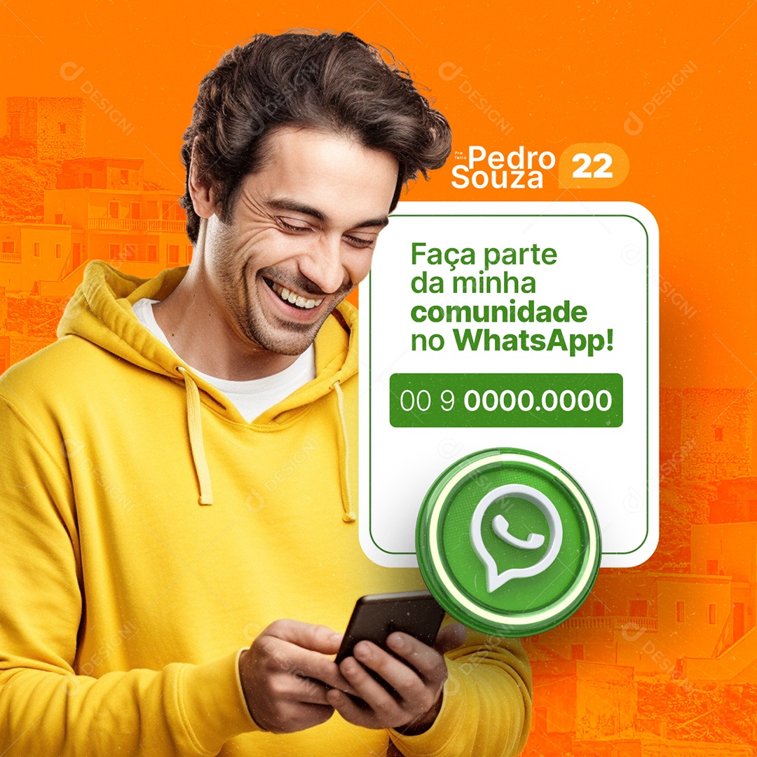 Prefeito Pedro Souza Faça parte da minha comunidade Social Media PSD Editável