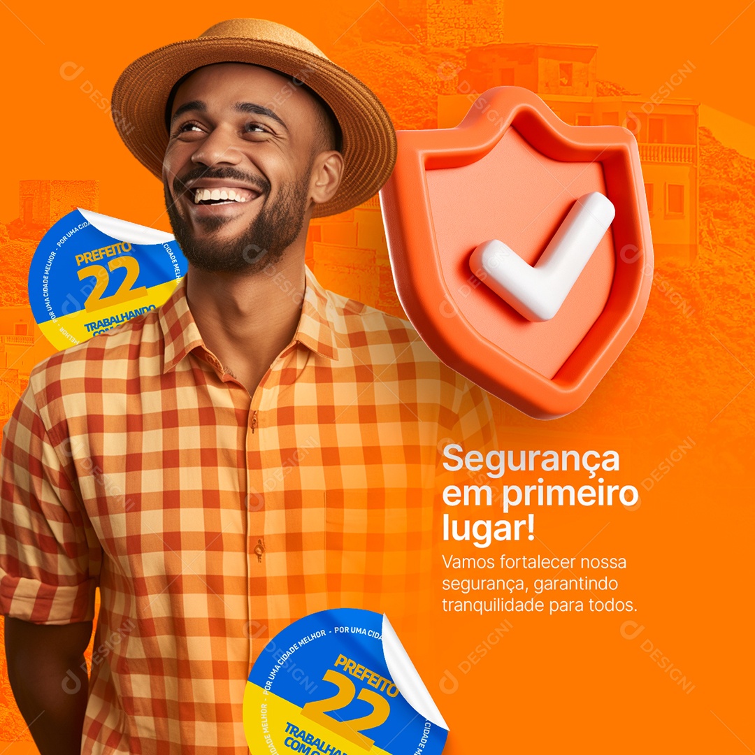 Prefeito Segurança em primeiro lugar Social Media PSD Editável