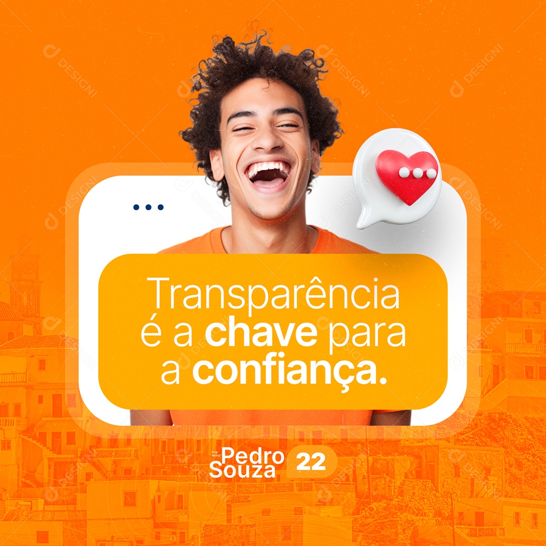 Prefeito Transparência é a chave para a confiança Social Media PSD Editável