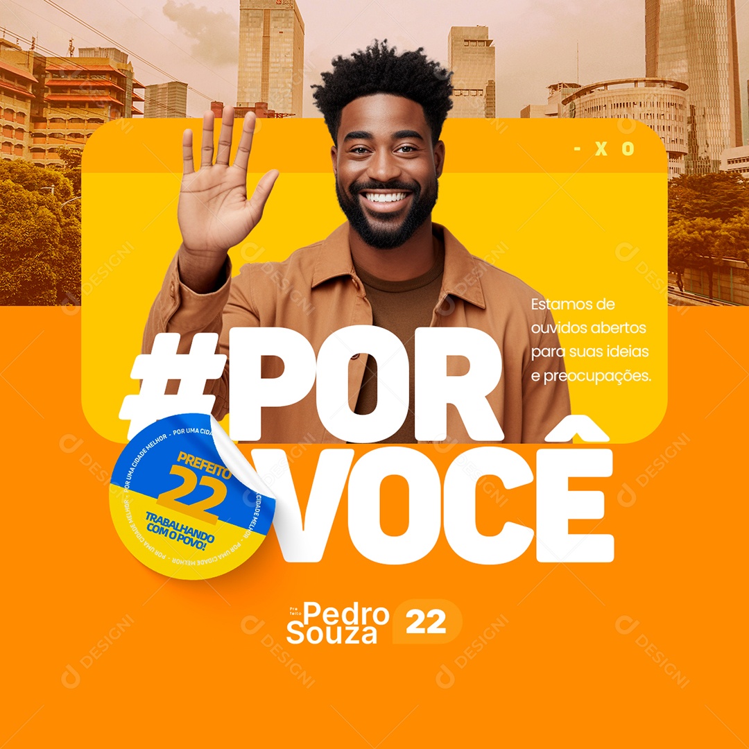 Mayor: We open our ears to your ideas, Social Media PSD, Editable