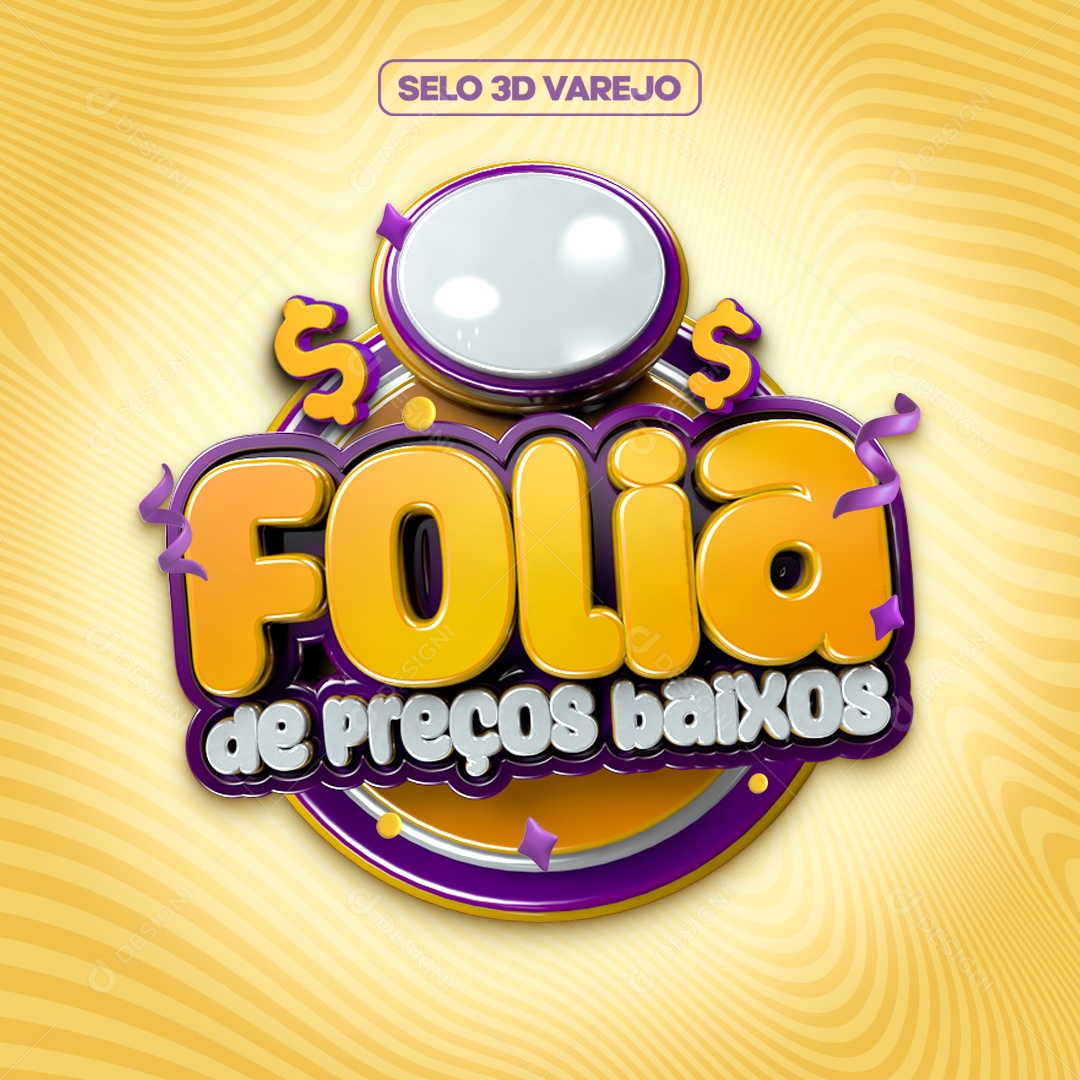 Selo 3D Folia De Preços Baixos Para Composição PSD