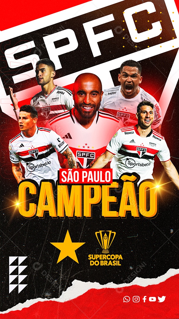Story Futebol Supercopa Do Brasil São Paulo Campeão Social Media PSD Editável