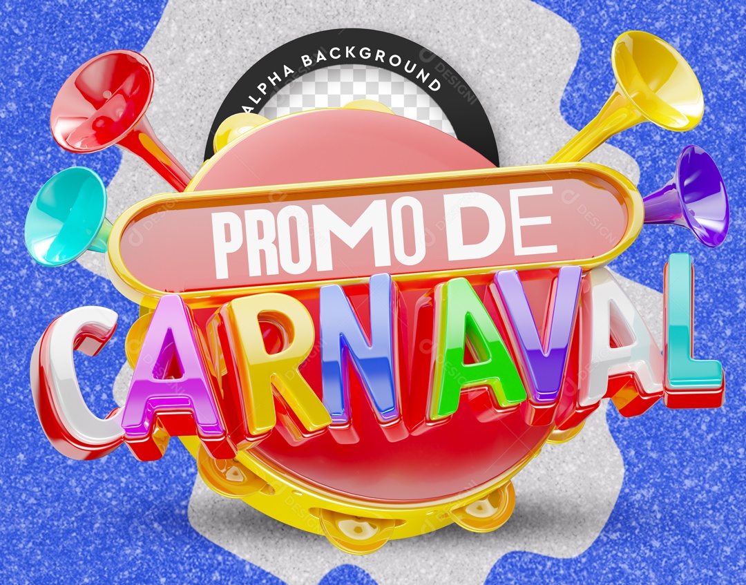 Selo 3D Promo De Carnaval Para Composição PSD