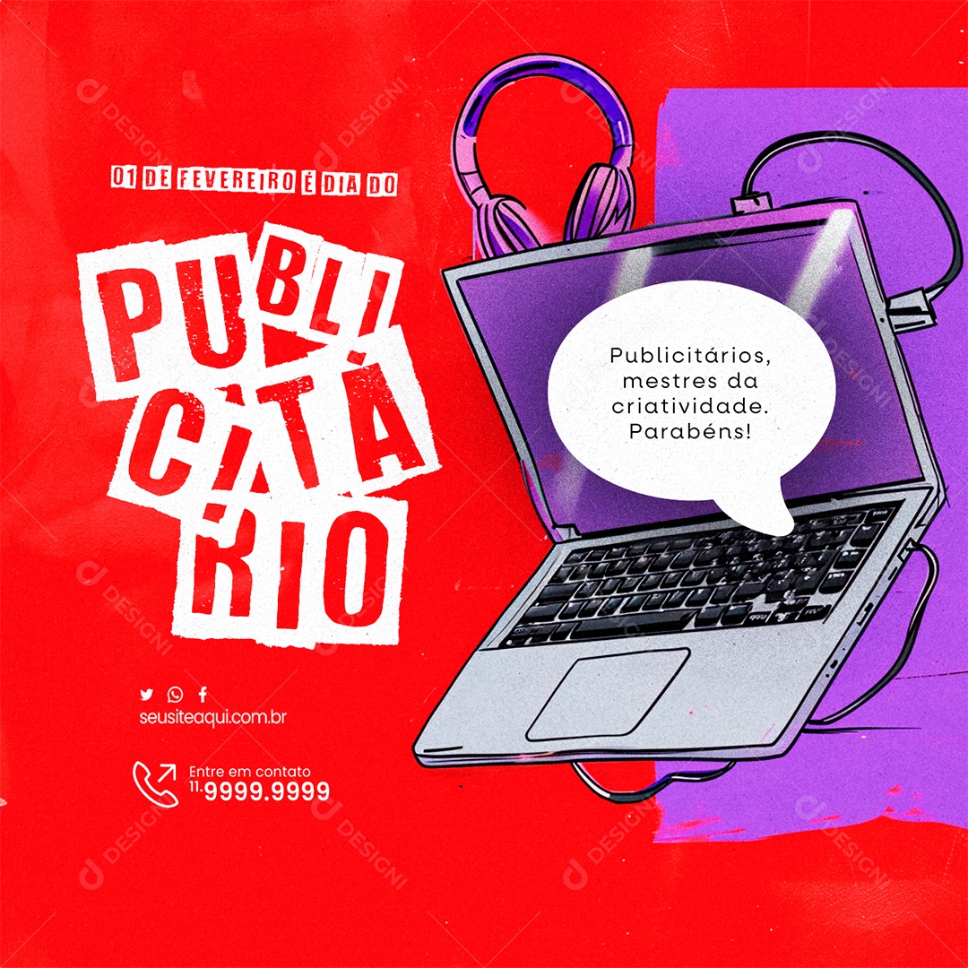 Dia Do Publicitário 1 De Fevereiro mestres da criatividade Social Media PSD Editável