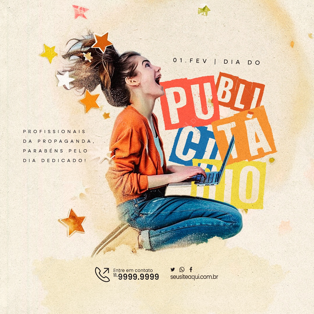 Dia Do Publicitário 1 De Fevereiro Profissionais da Propaganda Social Media PSD Editável
