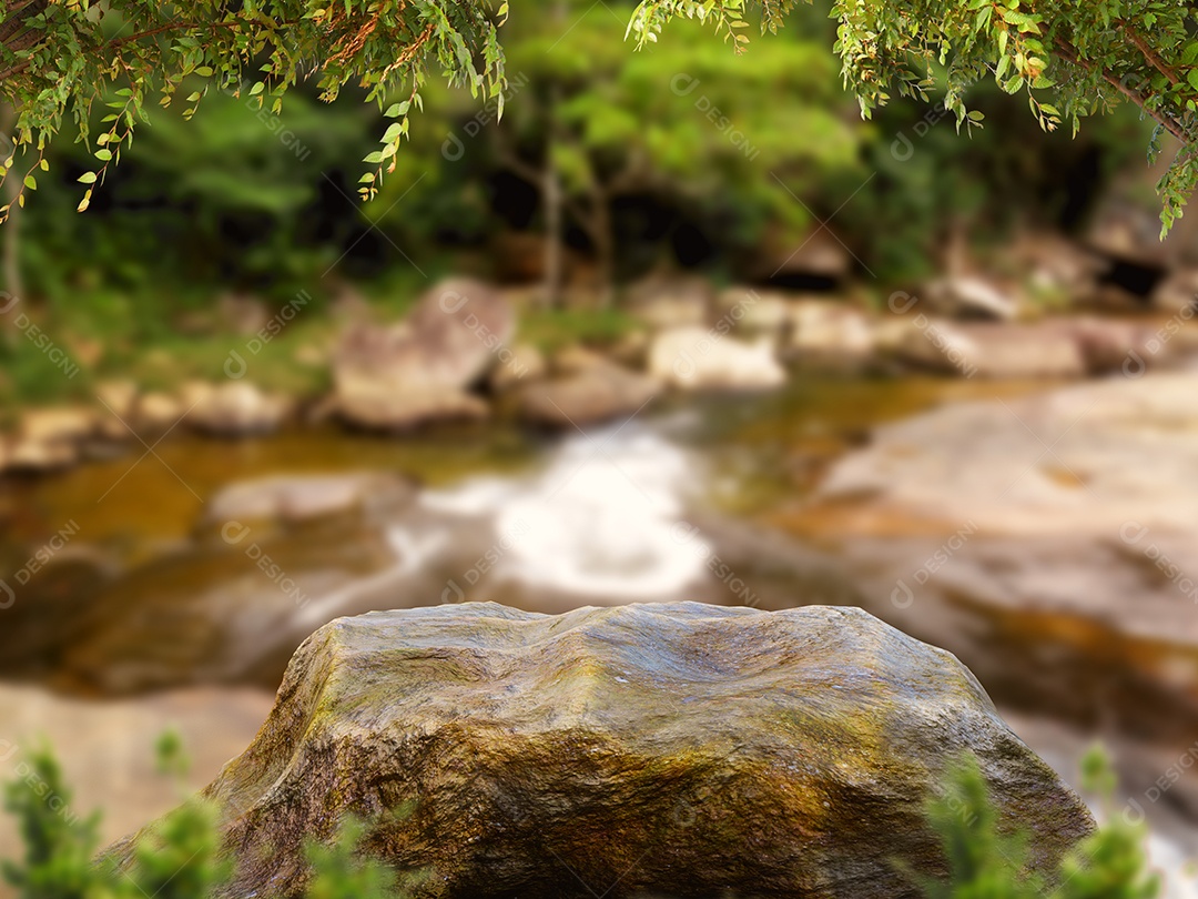 Riacho com cachoeirinha de pedra lindo