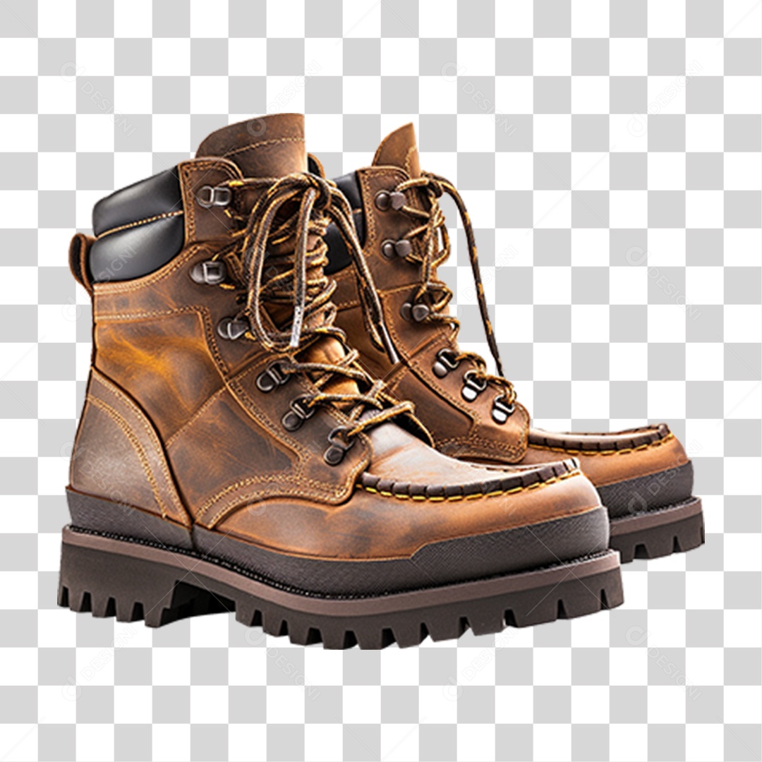 Bota de Couro Calçado PNG Transparente