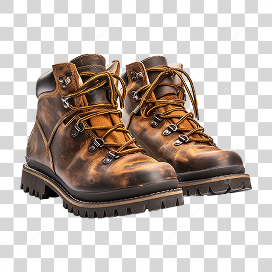 Bota de Couro Calçado PNG Transparente