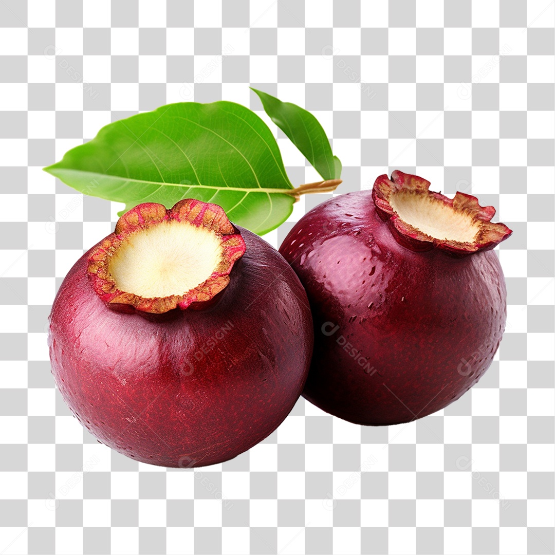 Fruta Mangostão Roxo PNG Transparente