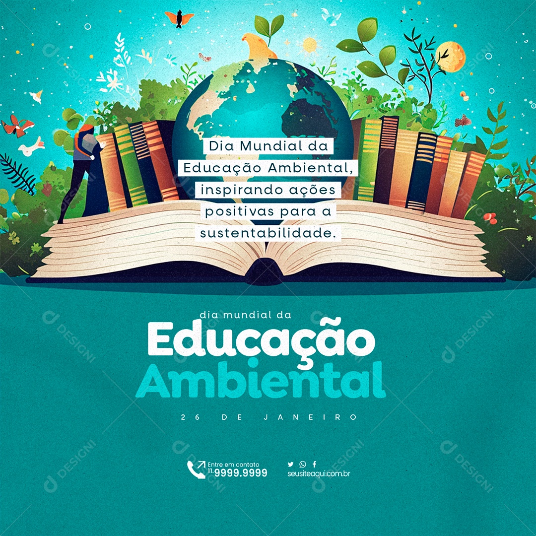 Social Media Dia Mundial Da Educação Ambiental 26 De Janeiro Inspirando Ações PSD Editável
