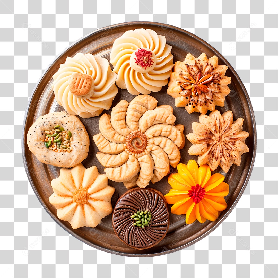 Prato de Biscoito PNG Transparente