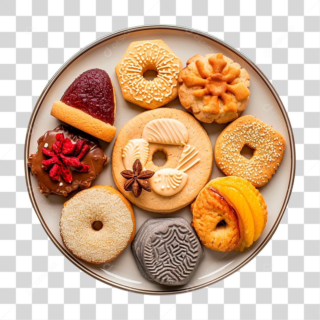 Prato de Biscoito PNG Transparente