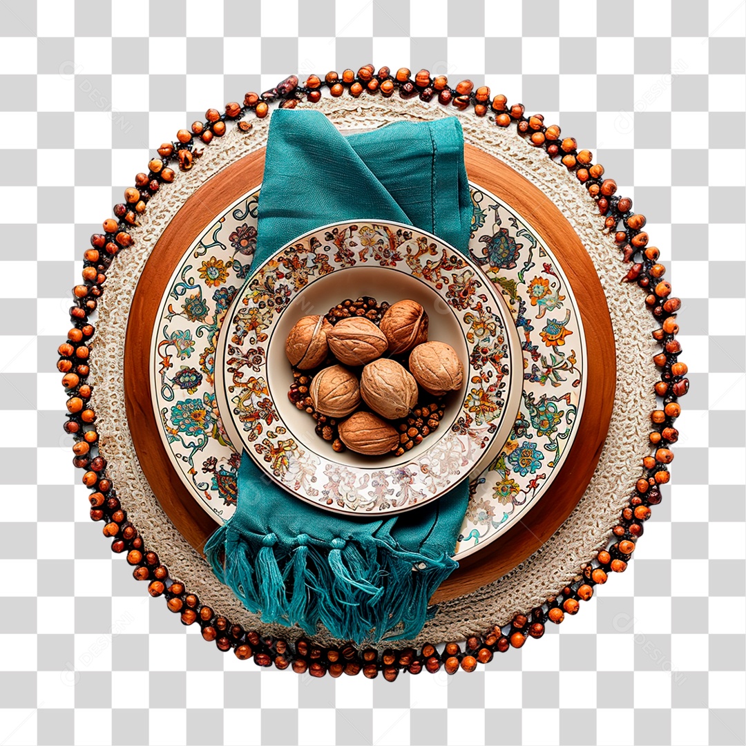 Prato de Nozes PNG Transparente
