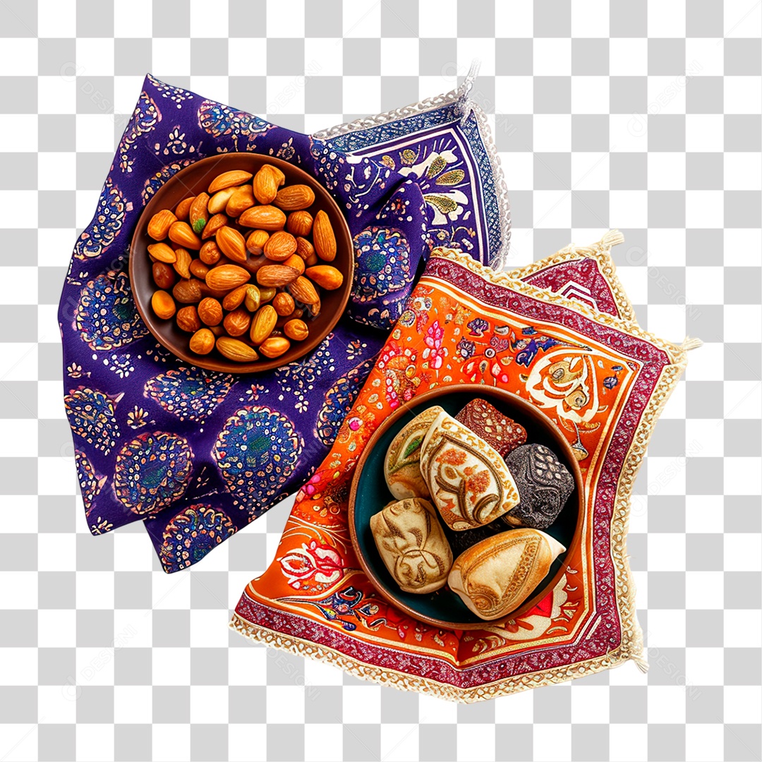 Prato de Nozes PNG Transparente