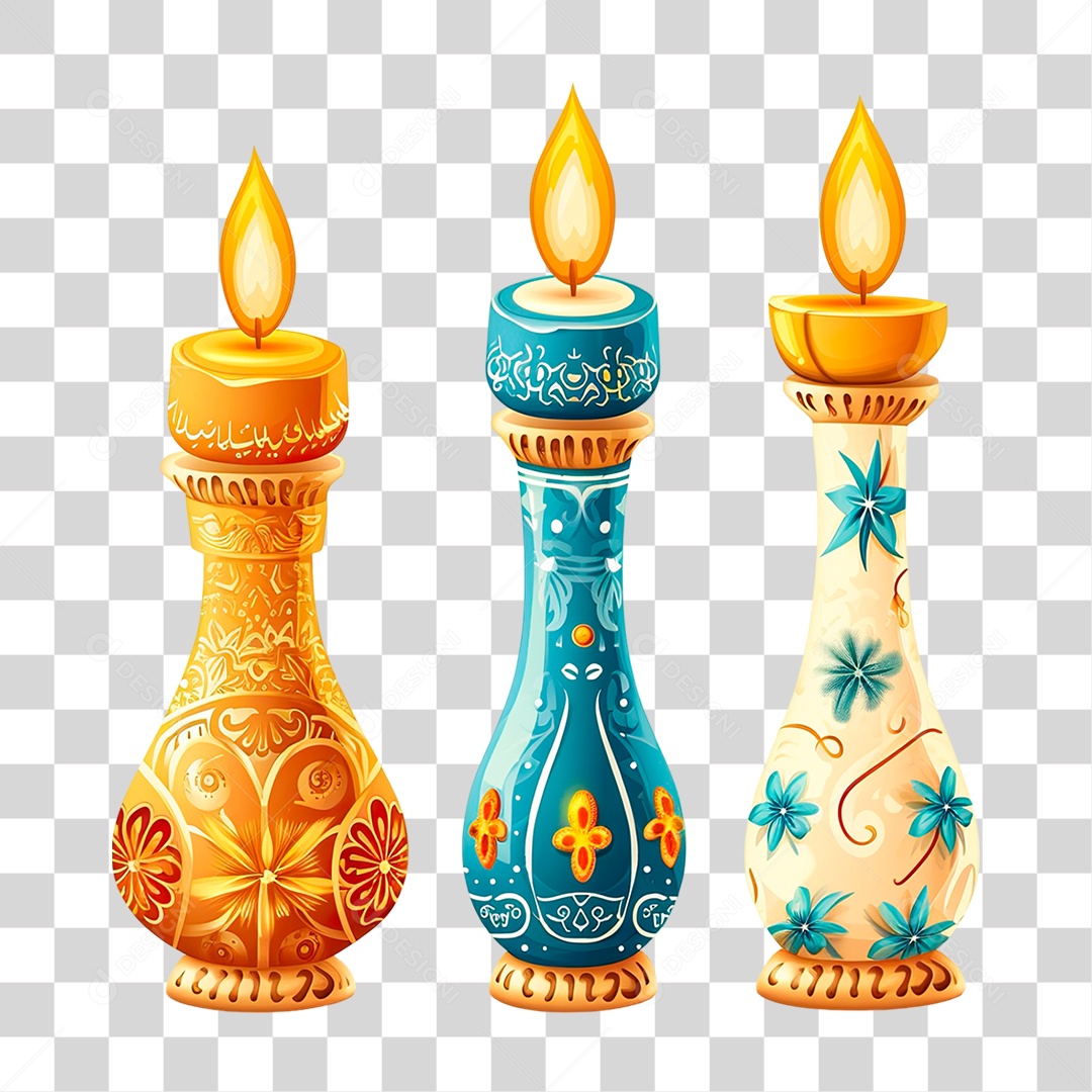 Vela Acessa PNG Transparente