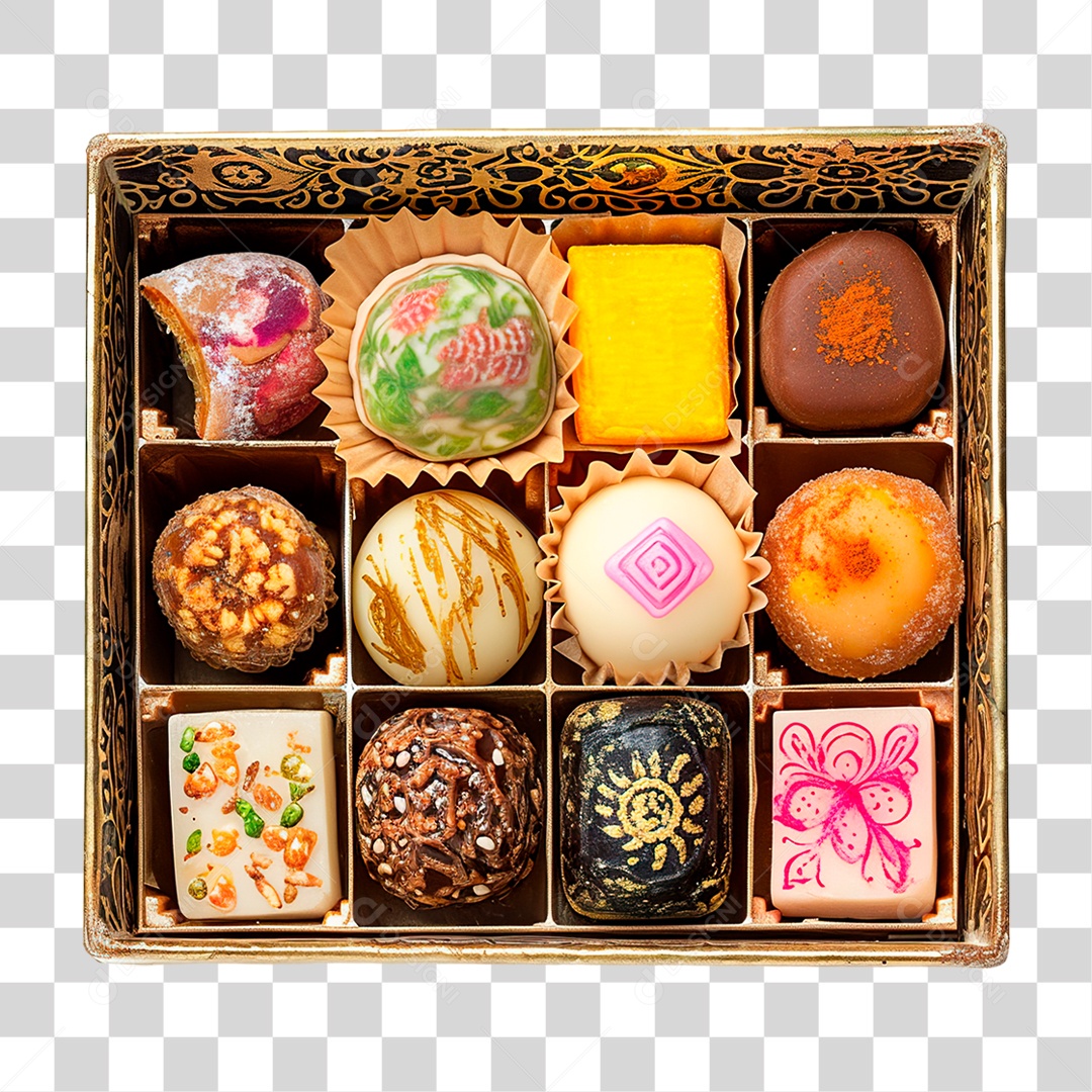 Caixa de Doces PNG Transparente