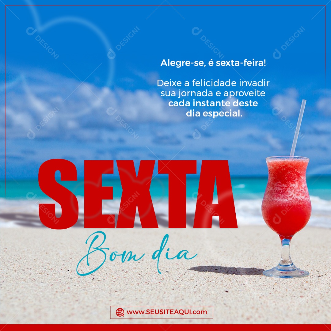 Social Media Alegre-se é Sexta Feira Bom Dia PSD Editável