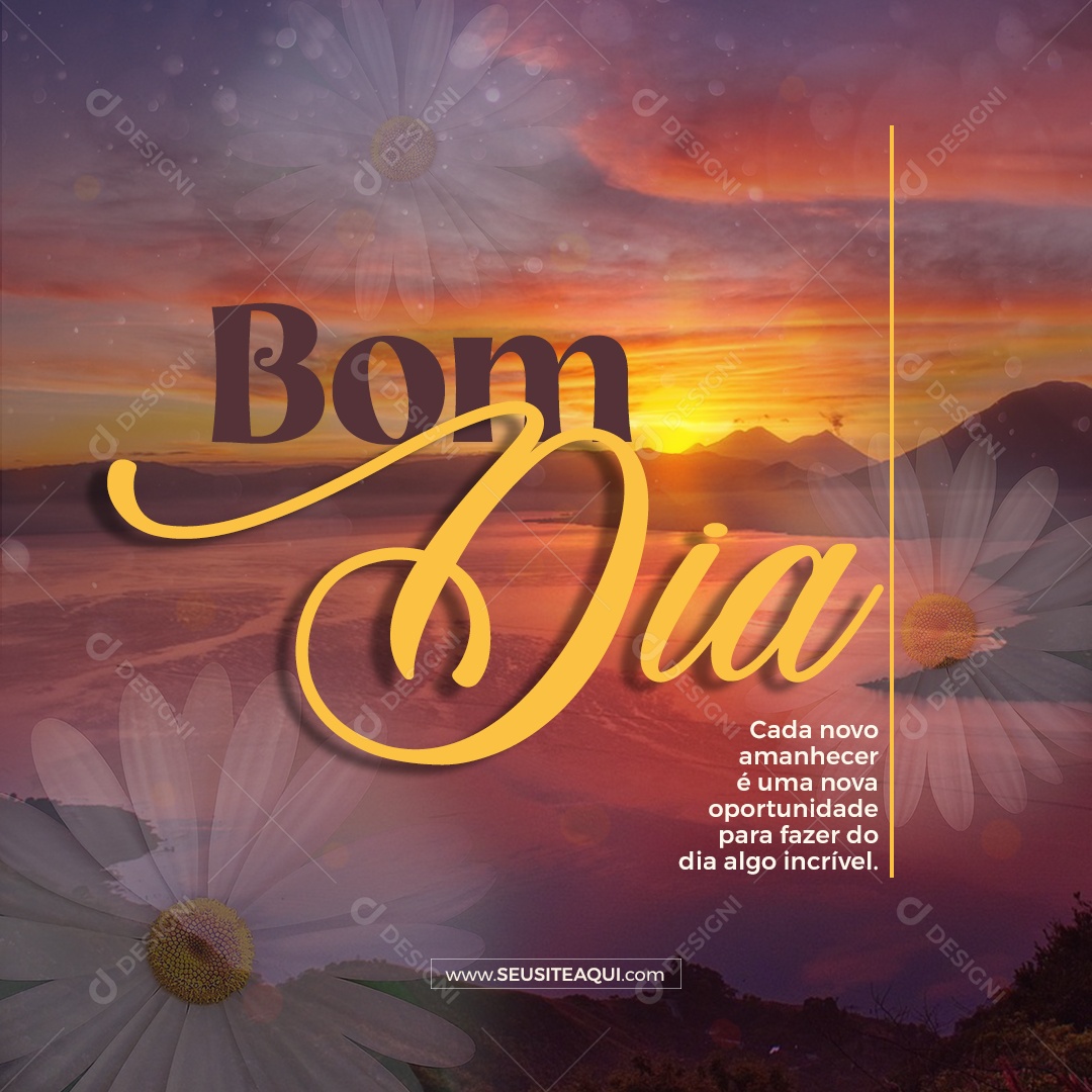 Social Media Bom Dia Cada Novo Amanhecer PSD Editável