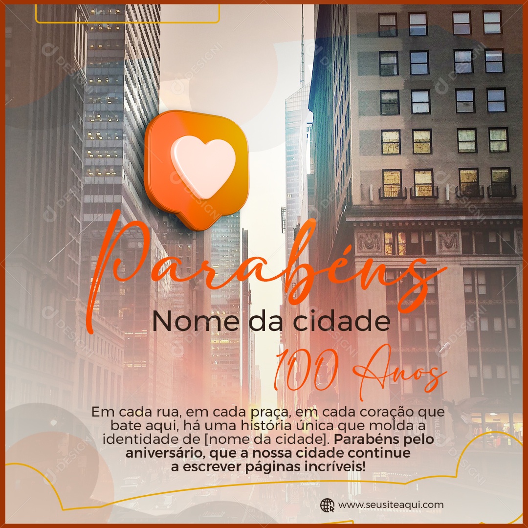 Parabéns Nome Da Cidade Anos Social Media PSD Editávlel