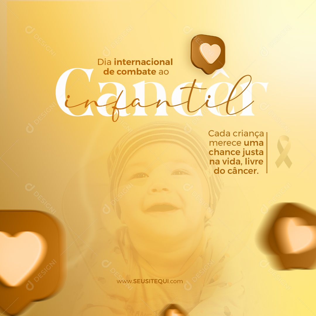 Dia Internacional De Combate ao Cancêr Infantil Social Media PSD Editável