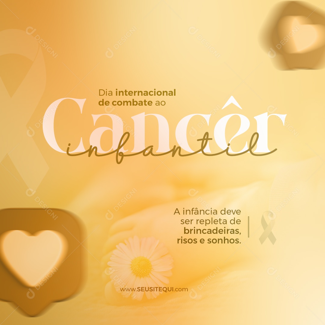 Social Media Dia Internacional De Combate Ao Câncer Infantil PSD Editável