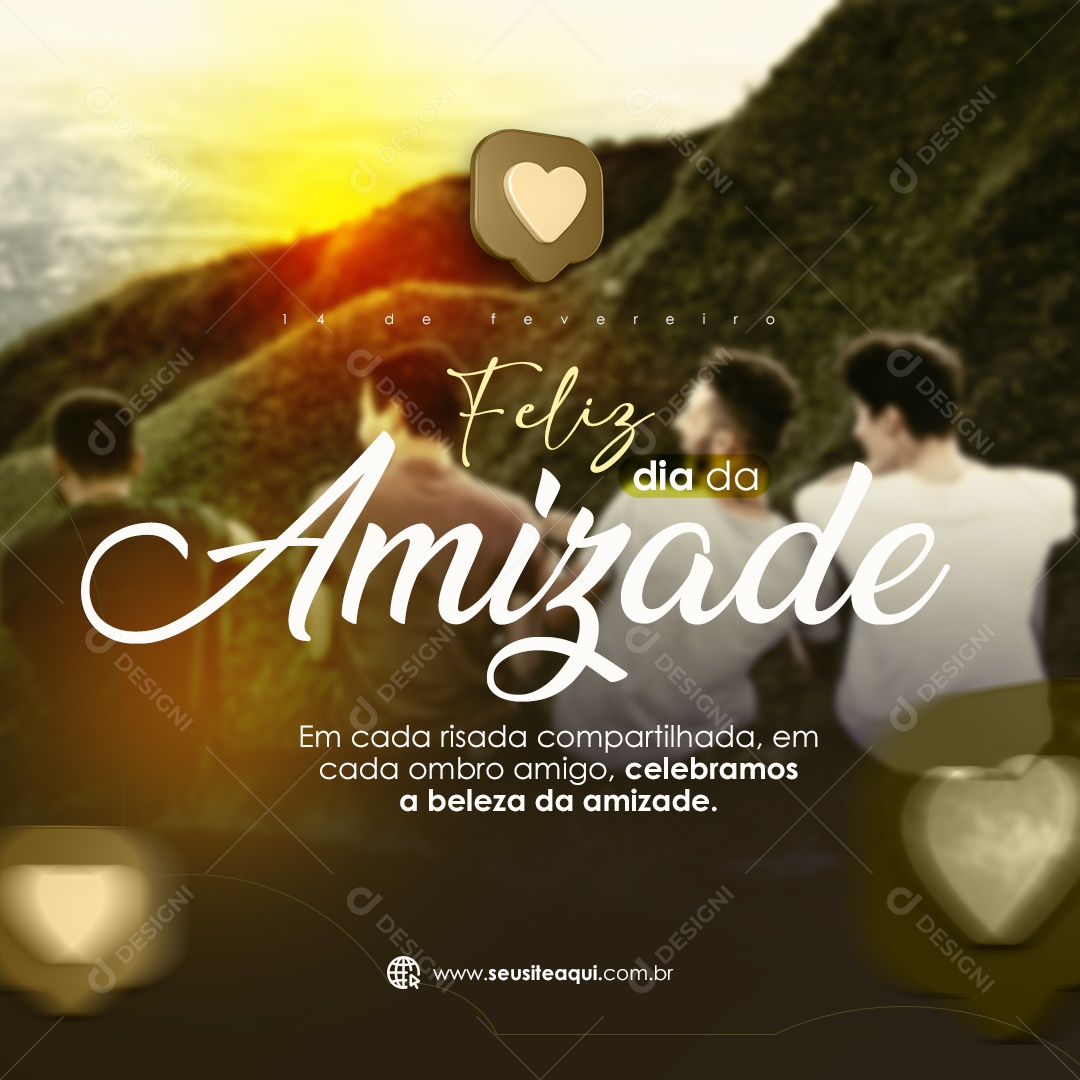 Social Media Feliz Dia Da Amizade Celebramos a Beleza Da Amizade PSD Editável