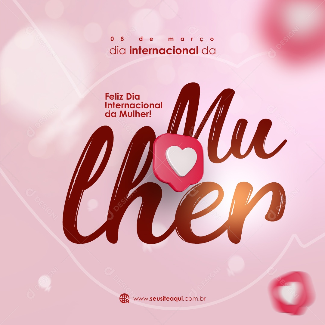 Social Media Feliz Dia Internacional Da Mulher PSD Editável
