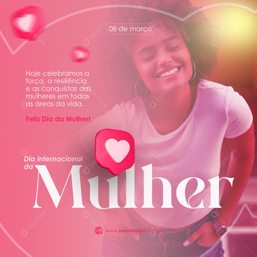 Dia Internacional Da Mulher 08 De Março Social Media PSD Editável