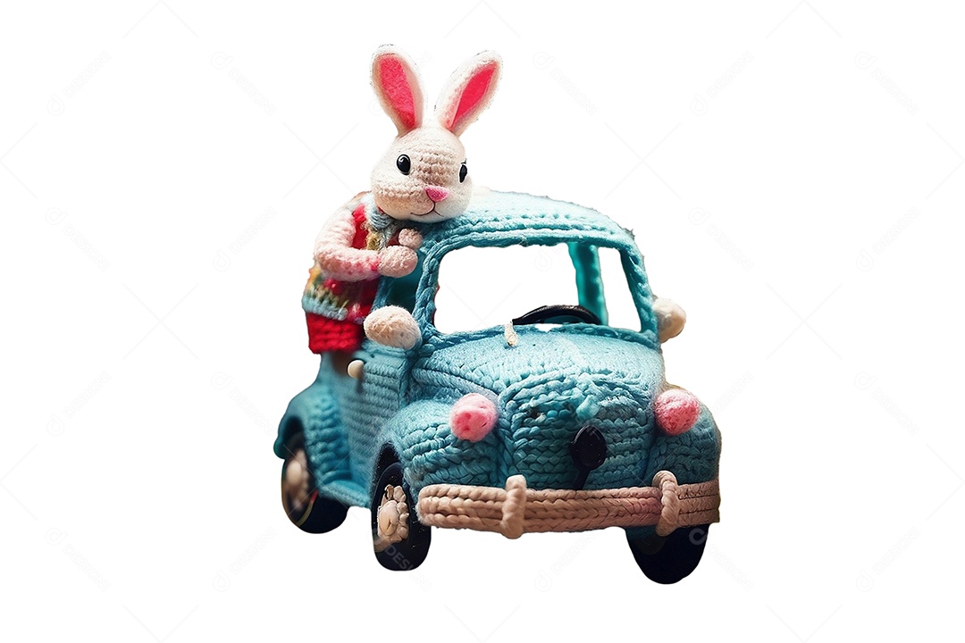 Coelho da páscoa 3D renderizado isolado para modelo de fundo de mídia social