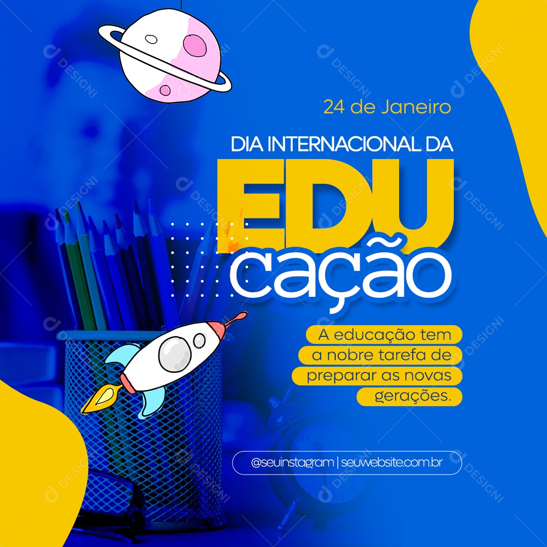 Dia Internacional Da Educação 24 De Janeiro Social Media PSD Editável
