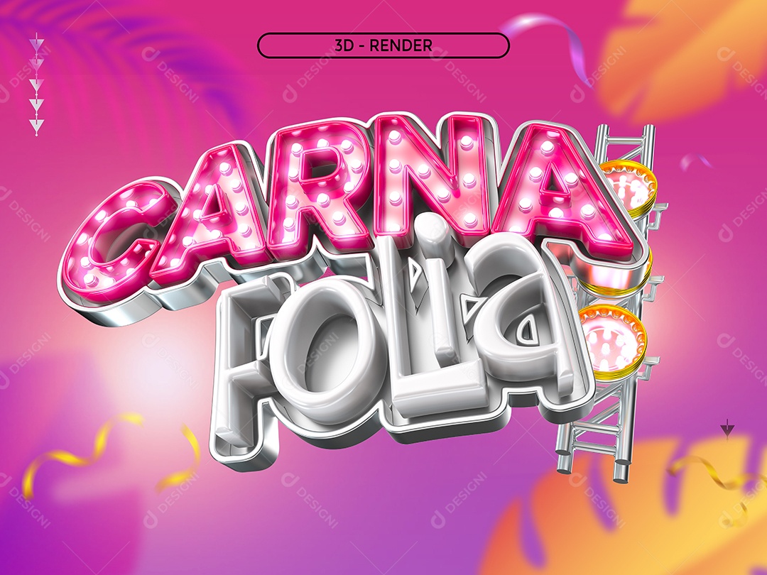 Texto 3D Carna Folia Para Composição PSD