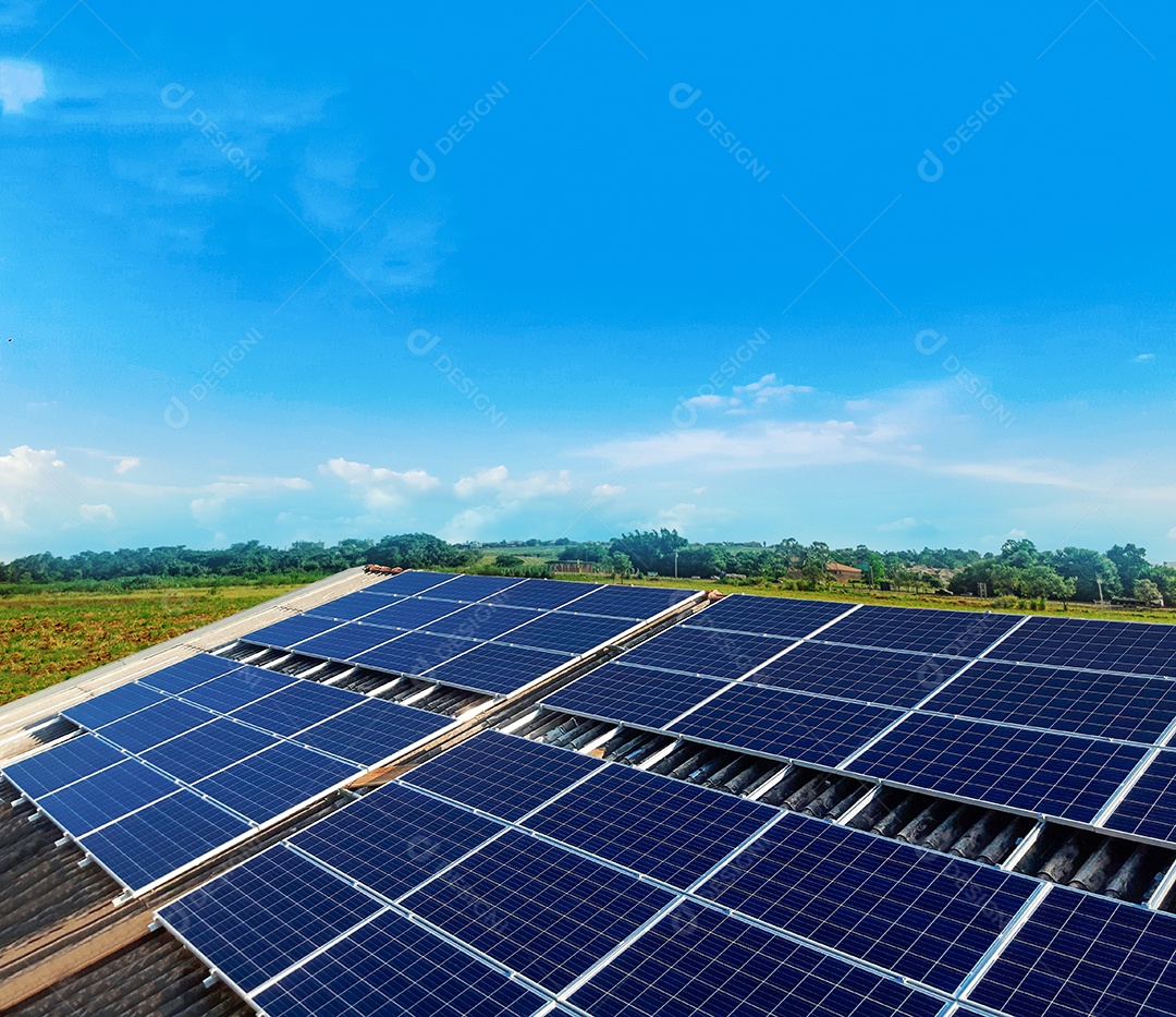 Conjunto de painéis solares