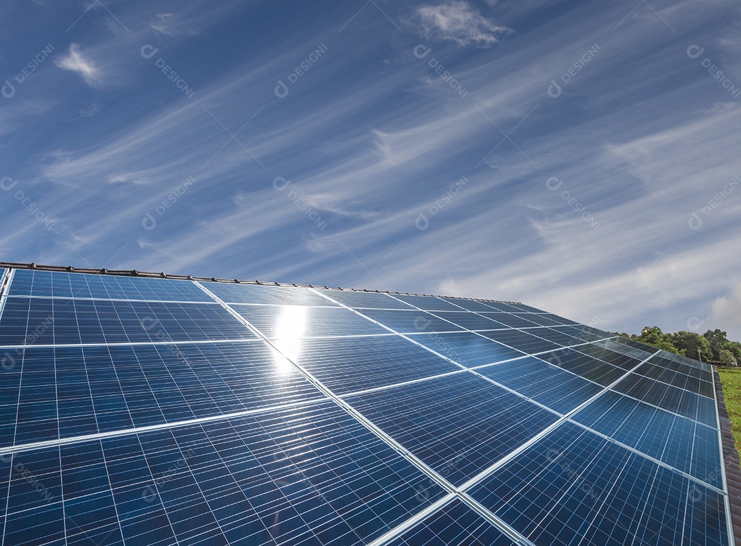 Conjunto de painéis solares