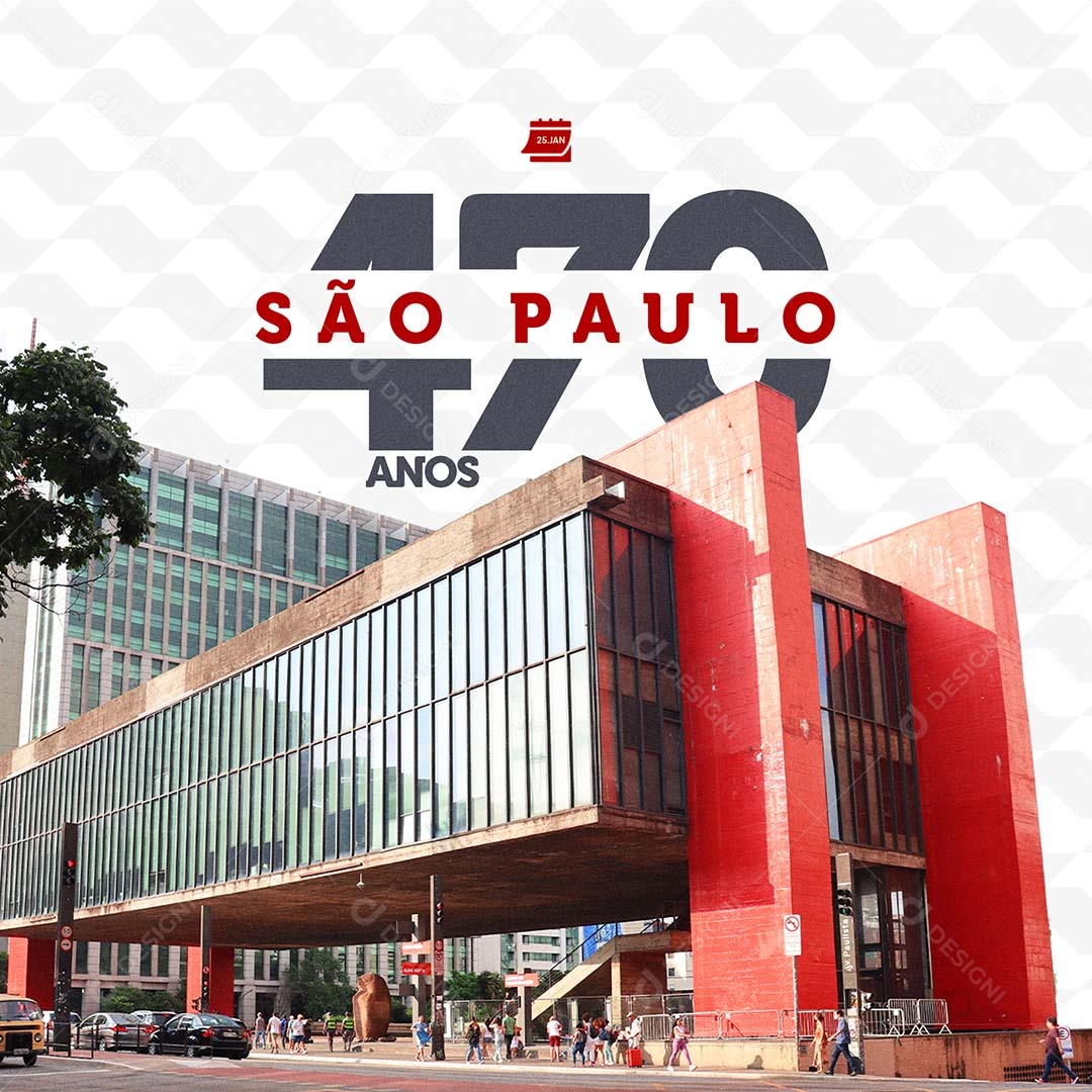 São Paulo 25 De Janeiro 470 Anos Social Media PSD Editável