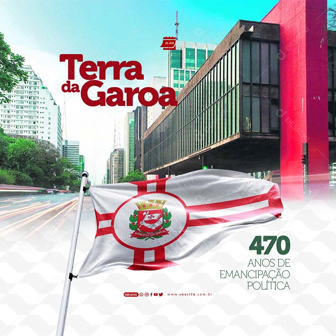 São Paulo 25 De Janeiro 470 Anos Terra da Garoa Social Media PSD Editável