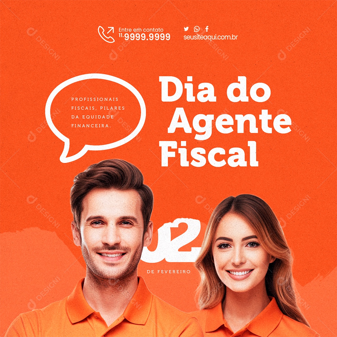 Dia Do Agente Fiscal 2 De Fevereiro Pilares da Equidade Social Media PSD Editável