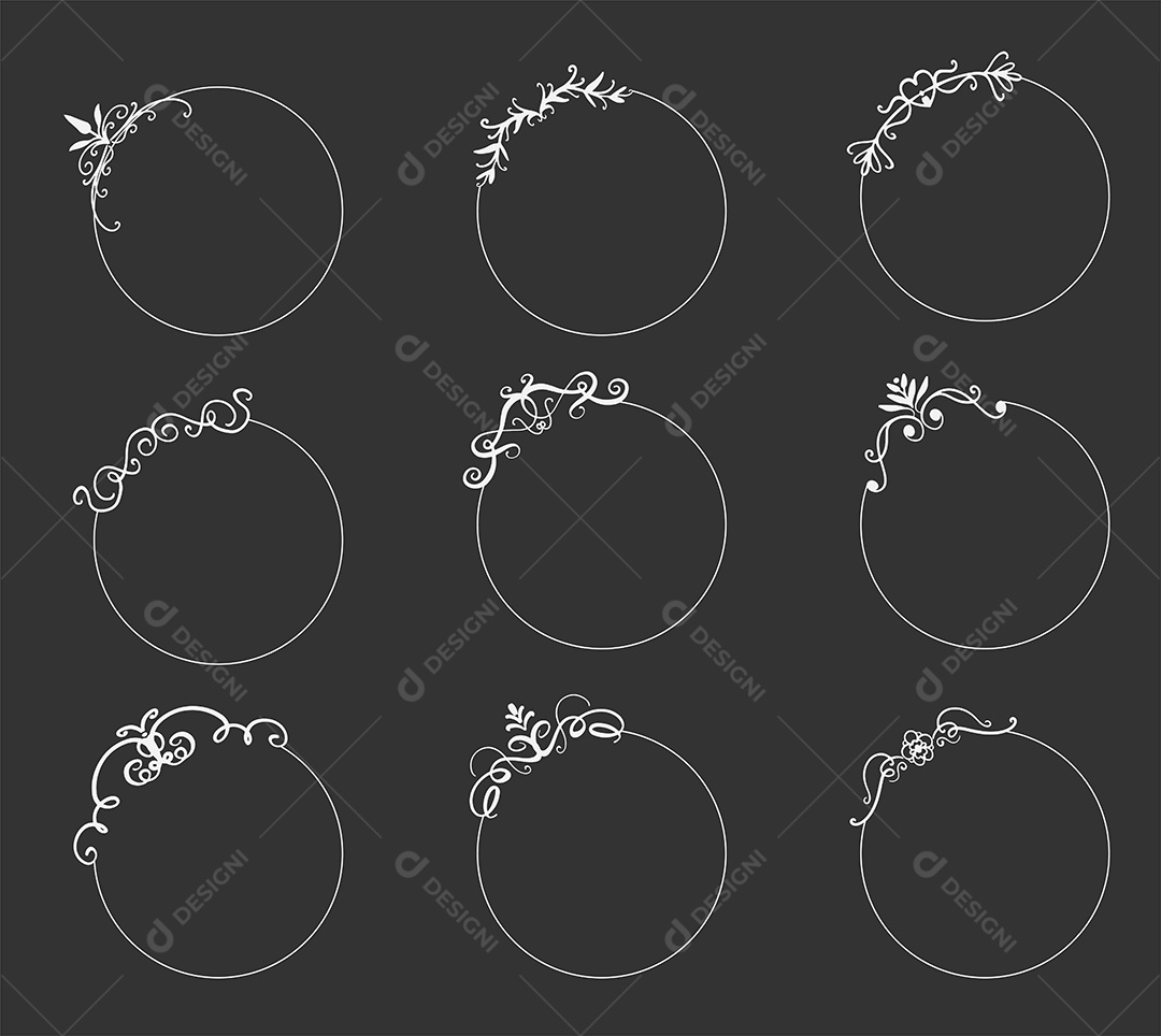 Conjunto de Molduras Elegantes Ilustrações Vetor EPS