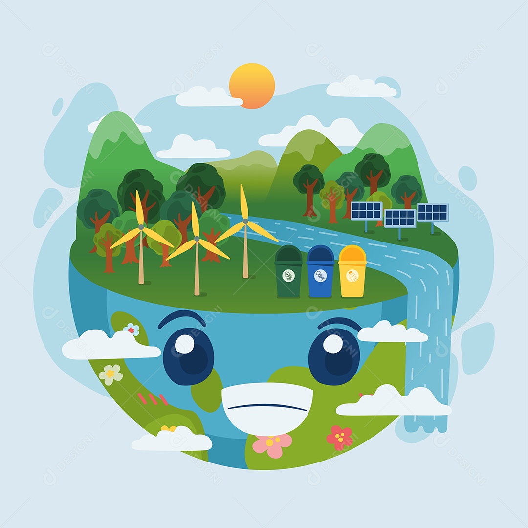 Feliz Dia da Terra Ilustração Vetor EPS