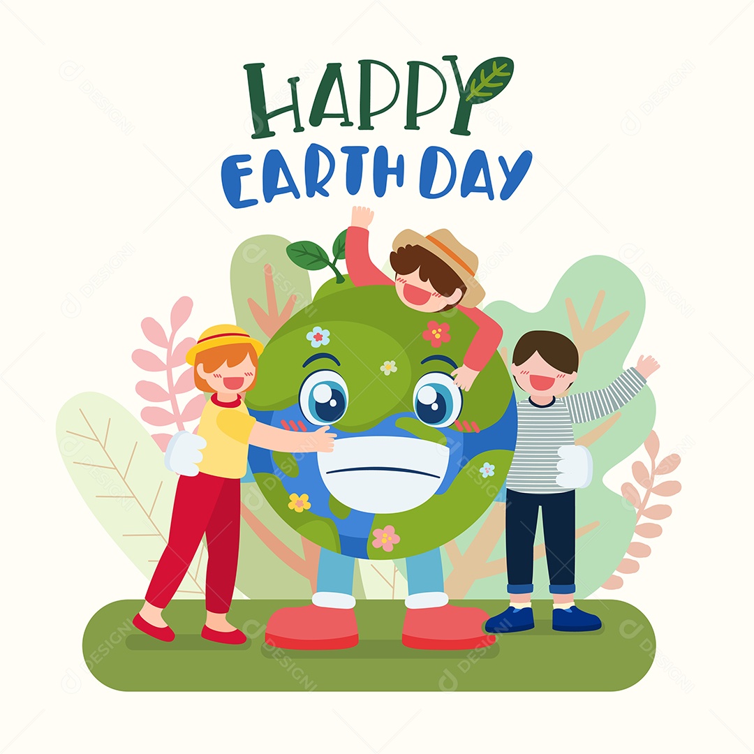 Feliz Dia da Terra Ilustração Vetor EPS