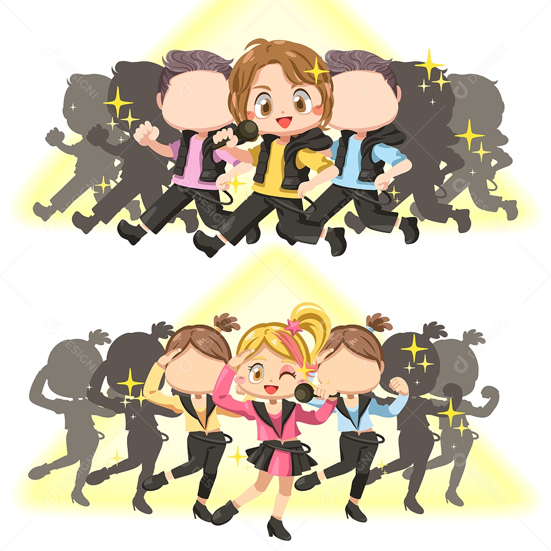 Cantores e Dançarinas Ilustração Vetor EPS